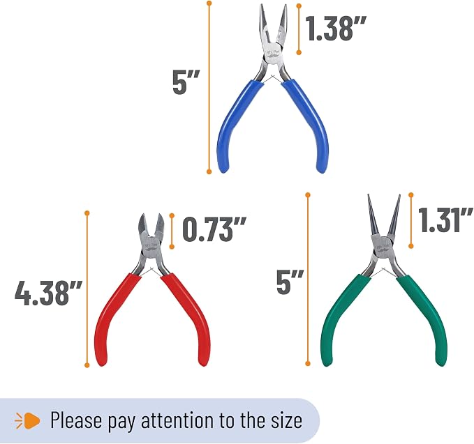 Mr. Pen- Pliers for Jewelry Making, 3 Pack, Chain Nose | Round Nose Pliers Set - Image 2