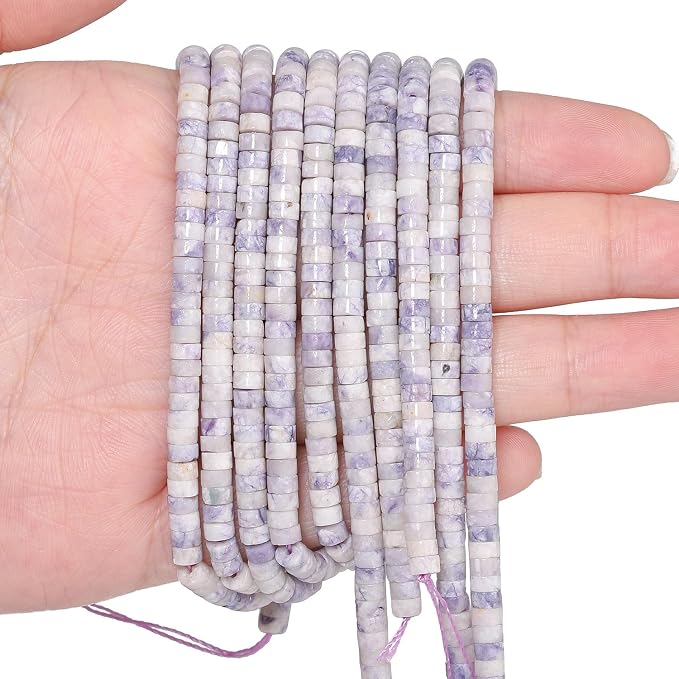 150Pcs 4×2mm Natural Purple Jade Spacer Stone Beads by Nitopupu