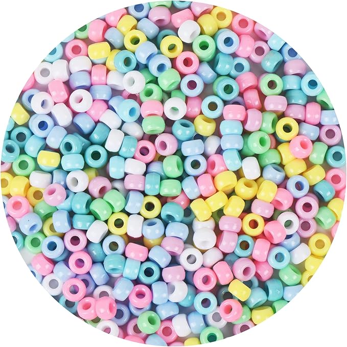 Simetufy 1200 pcs Pony Beads Macaron Pastel Colored Beads by Simetufy