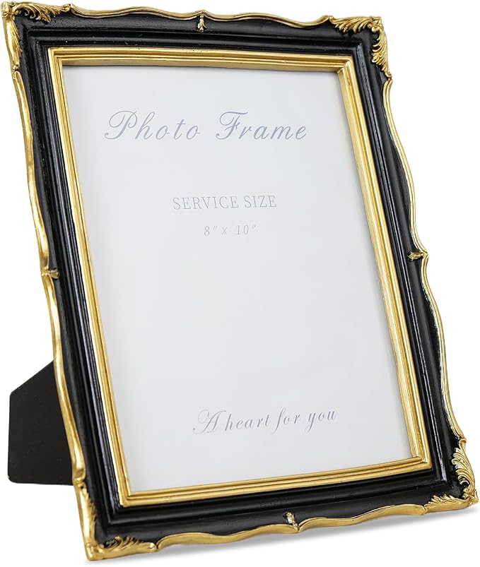 Cuspin 8x10 Picture Frame Black and Gold Frames, Ornate Textured Hand-Crafted by Cuspin