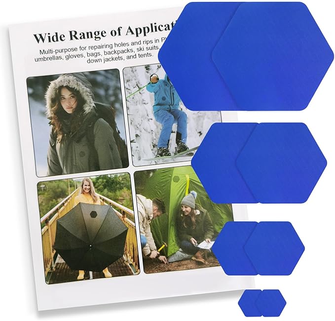 Down Jacket Repair Patches - Highly Effective Repair of Nylon Fabric, Waterproof Self-Adhesive Repair Patch for Down Jackets, Tents, Raincoats, Outdoor Equipment