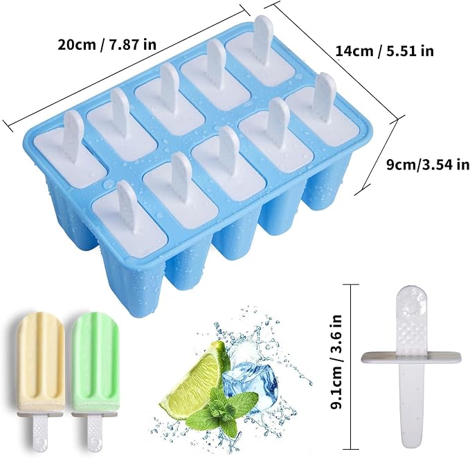 Popsicle Molds, 10 Pieces Silicone Popsicle Molds - Image 7