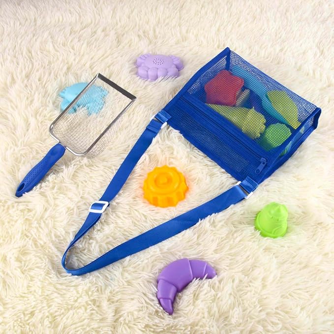 MUYIZI Beach Mesh Shovel with Mesh Shell Bags, Kids Filter Sand Scooper - Image 6