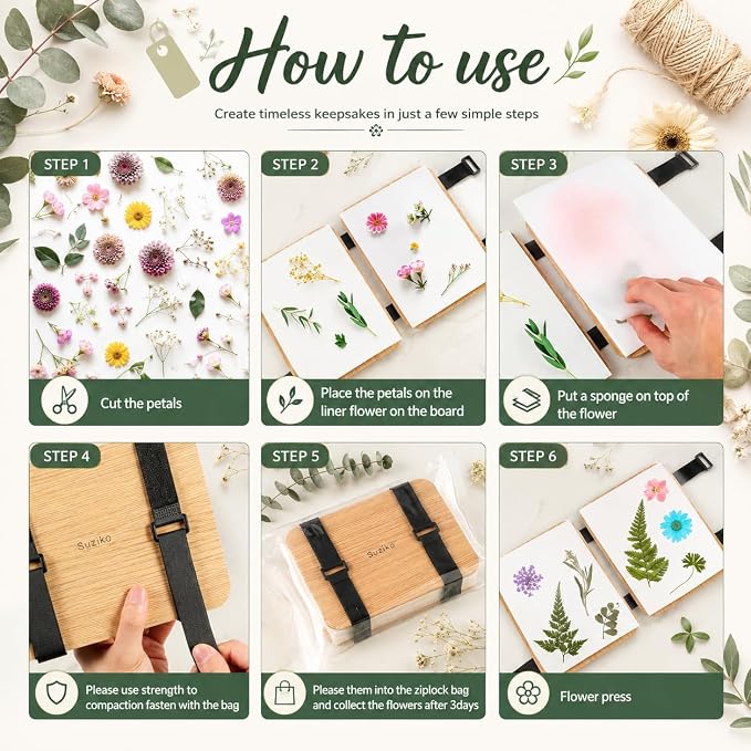 Professional Flower Press Kit 6 Layers 6.3 x 8.3 inch, Flower Pressing Kit - Image 3