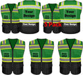 Safety Vest Customize Logo with 5 Pockets & Zipper Reflective High Visibility Vest Class 2 Outdoor Workwear