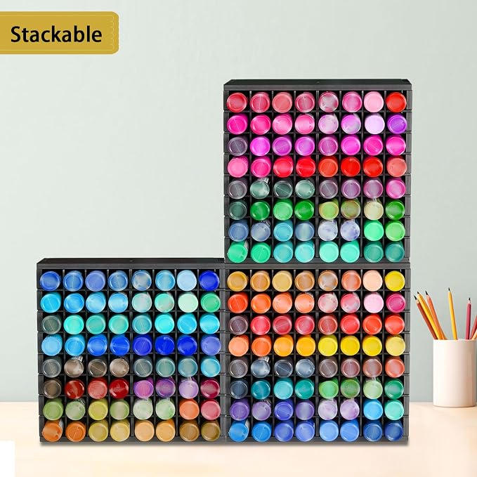 Krafetto 64 Grids Craft Paint Storage Organizer, Wall-mountable Paints Holder - Image 6