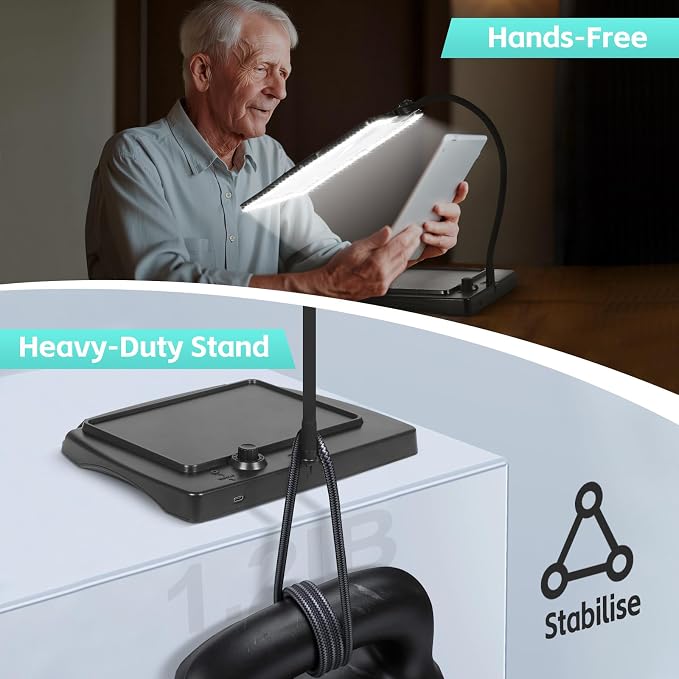 Magnifying Glass with Light and Stand 50 Ultra-Bright LEDs Large Magnifying - Image 5