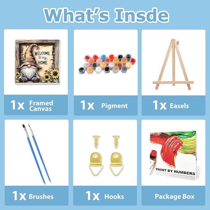 hkejoi Gnome Paint by Numbers Kit - Image 4