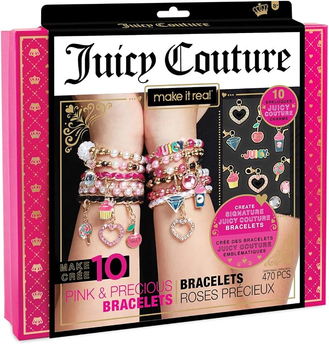 Make It Real - Juicy Couture Pink and Precious Bracelets - DIY Charm Bracelet by MakeItReal