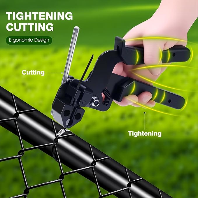 Black Metal Zip Ties with Stainless Steel Cable Tie Gun for Fastening and Cutting Metal Cable Ties, with 100pcs 11.8inch Uv Resistant Steel Zip Ties for Chain Link Fence, Exhaust Pipe
