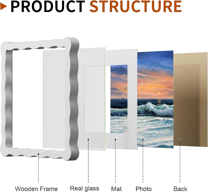 8X8 Wavy Picture Frame With Mat - Image 4