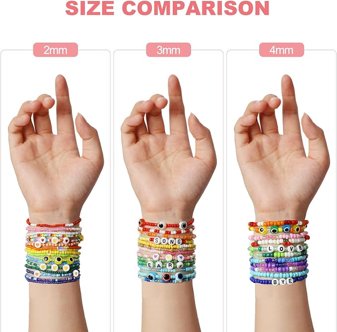 Redtwo 4mm Glass Seed Beads for Jewelry Bracelet Making Kit, Small Beads - Image 4