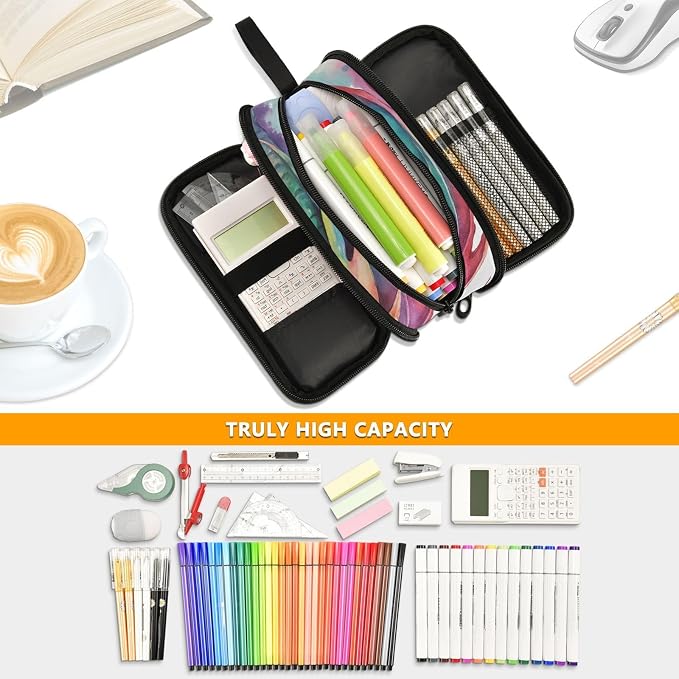 Watercolor Dragon Pencil Case Box Boys Girls Large Pencil Pouch - Image 3