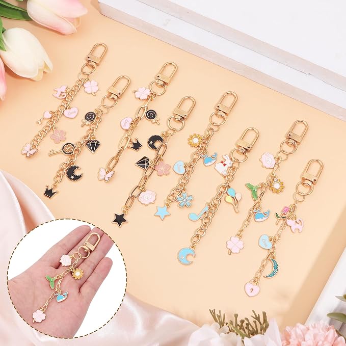 Chuyau 20pcs Keychain Making Kit Gold Silver Swivel Snap Hook Lobster Claw - Image 3