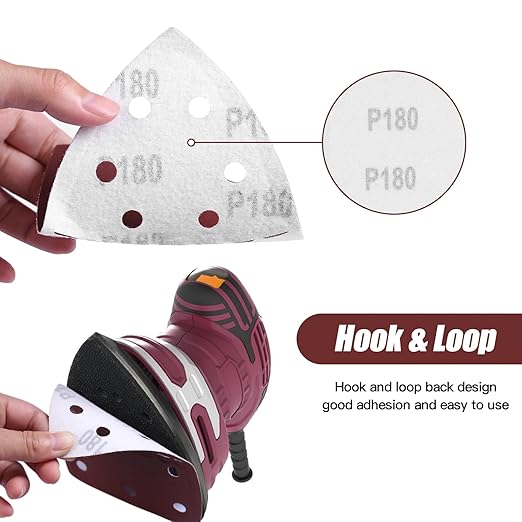 50PCS Mouse Detail Sander Sandpaper 11 Holes 40 Grit Hook and Loop Mouse Sanding Sheets for Mouse Sanders Abrasive Pads for Precision Sanding
