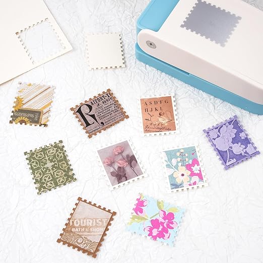 BAOFALI 2Pcs/Set Stamp Puncher 1.25x1.5 Inch & 1 Inch Square Postage Stamps - Image 9