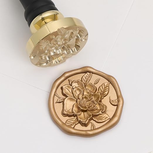UNIQOOO 3D Embossed Relief Camellia Flowers Wax Seal Stamp by UNIQOOO