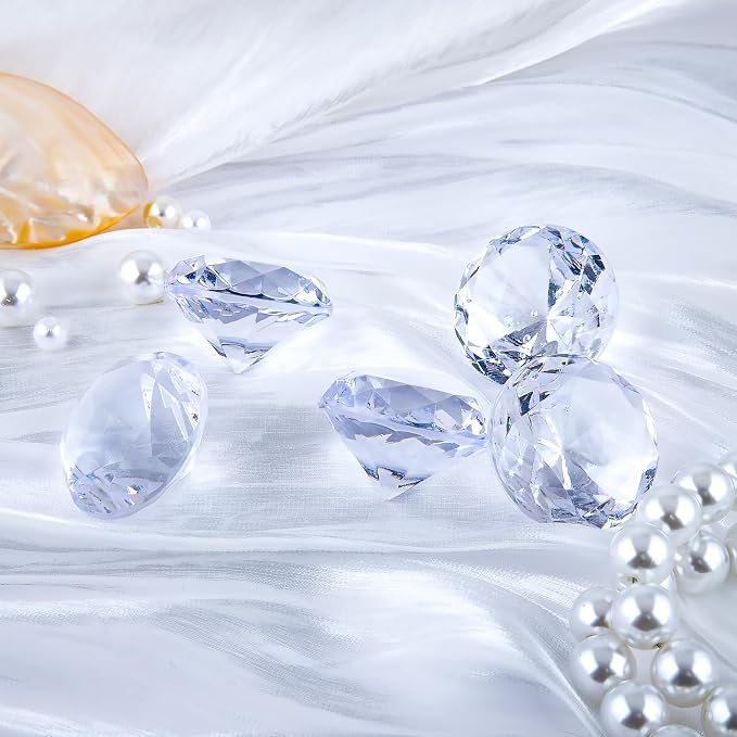 Niceup 26PCS Fake Diamonds Gem Toys, 1.5in Clear Pool Diving Gems Acrylic - Image 4