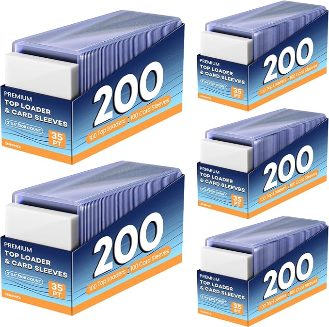 1000 Card Sleeves Top Loaders for Cards, Baseball Card Protectors, Trading Card by Zenowick