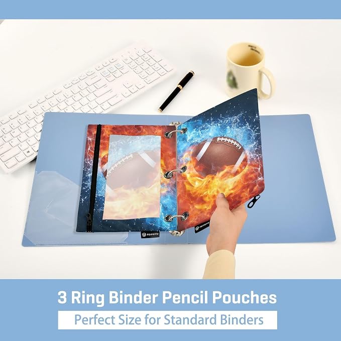American Football Fire Water Pencil Pouch - Image 5