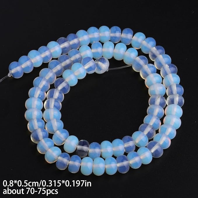Songxi 5x8mm Natural Opal Stone Rondelle Beads, Gemstone - Image 2