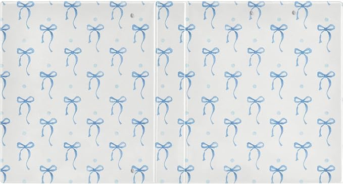 Blue Bow Round Ring Binders 1.5 Inch Ribbon Bow Knot 3 Ring Clipboard Binder - Image 2