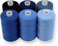 BlesSew Sewing Thread in Blue Color Tones – 6 Spools of Polyester Thread by BlesSew
