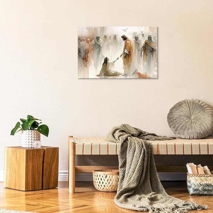 CYPQPCUH Jesus Heals Woman Wall Art Canvas Poster, 16x24in | Wrapped Canvas - Image 6