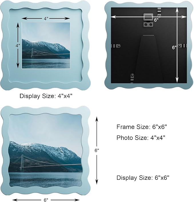 6x6 Wavy Picture Frame With Mat - Image 3