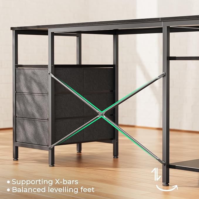 Huuger L Shaped Office Desk - Image 9