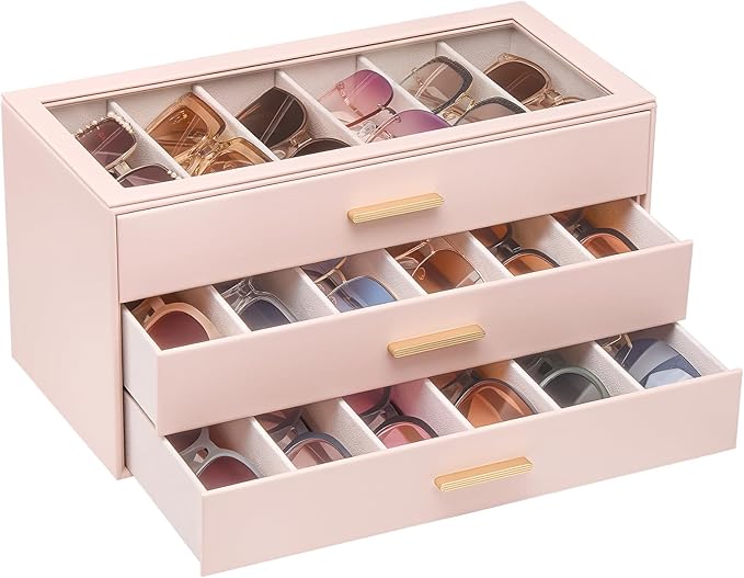 Lolalet Sunglasses Storage Box for Women, Eyewear Eye Glass Organizer by Lolalet