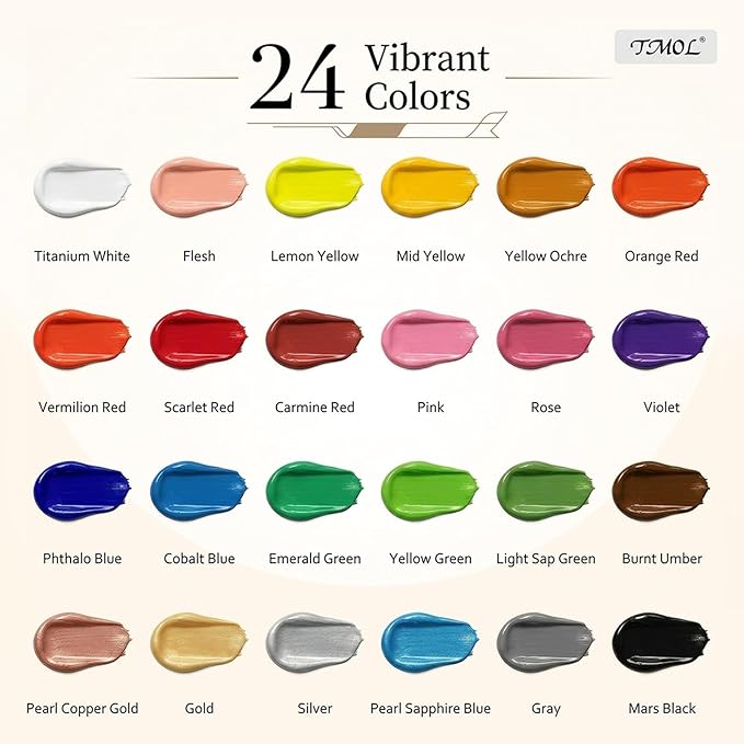 TMOL Acrylic Paint Set, 24 Colors - Image 2