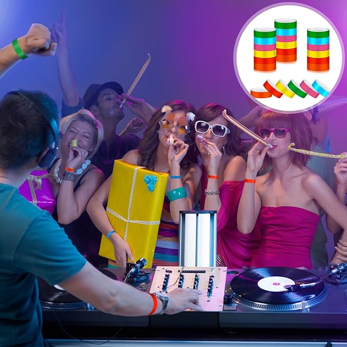 Epakh Paper Wristbands Neon Wrist Bands Waterproof Handbands for Events Lightweight Concert Wristbands Neon Colored Adhesive Wrist Band for Party
