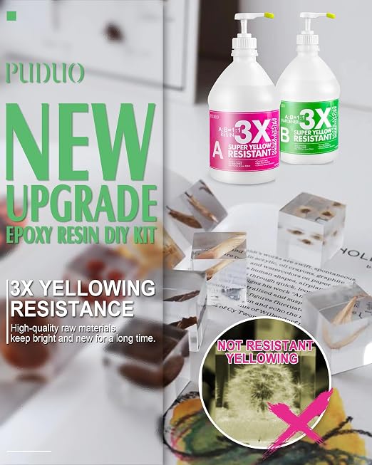 Puduo Crystal Clear Epoxy Resin 1 Gallon Kit - Image 3
