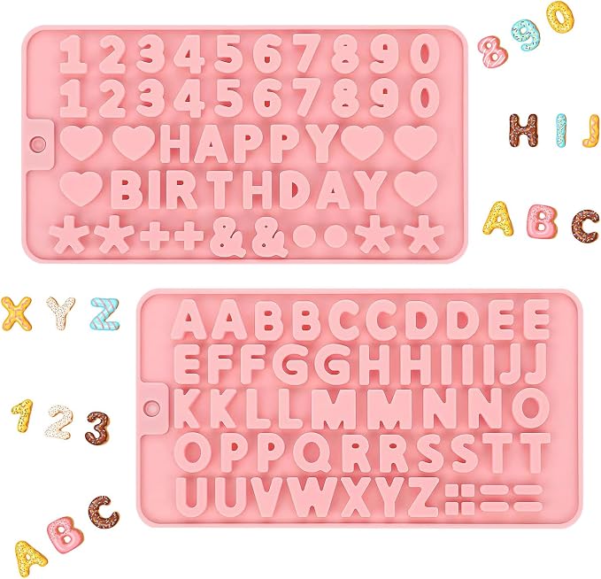 2PCS Silicone Molds for Chocolate, Number Letter Molds, Reusable Candy Molds by Unknown