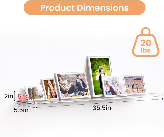 upsimples 35.5" Acrylic Shelves - Image 3