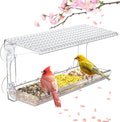 SUNALLY Window Bird Feeder for Outdoors, Transparent Birds House Outside Wild by SUNALLY