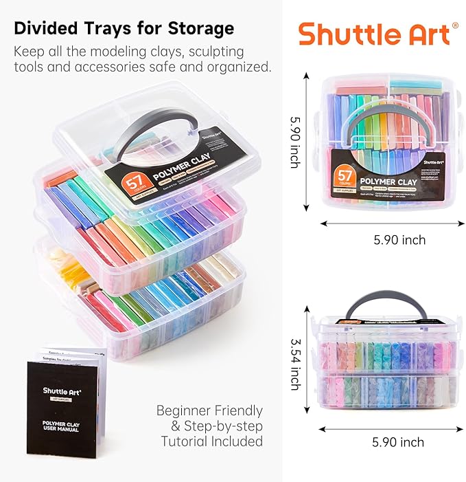 Shuttle Art Polymer Clay Kit, 57 Colors Oven Bake Clay - Image 9