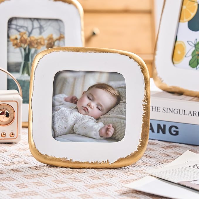 4x4 Picture Frame, Ornate Photo Frame, Hand-Crafted Resin Table Frame, Hanging - Image 2
