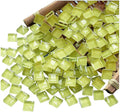 100 Pieces Mosaic Tiles Squares Yellow Crystal Mosaic Stained Glass by Ricytnig