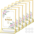 Acrylic Sign Holder 4X6 Gold Frames Double-sided Picture Frames-6 Pack | by AcrylicSignHolderMahjongRacks%EF%BC%8CMahjongBags