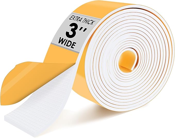Pipe Insulation Tape, Outdoor Water Pipe Insulation Wrap, Foam Insulation Tape for Outdoor Pipes Winter Freeze Protection, Heat Tape for Water Pipes, Copper Pipes, PVC, AC Line, 3in x 15ft, White