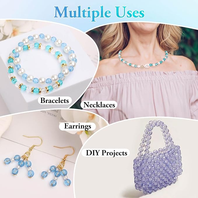 PAXCOO 1820Pcs Crystal Acrylic Beads Faceted Bicone Gem Beads - Image 4