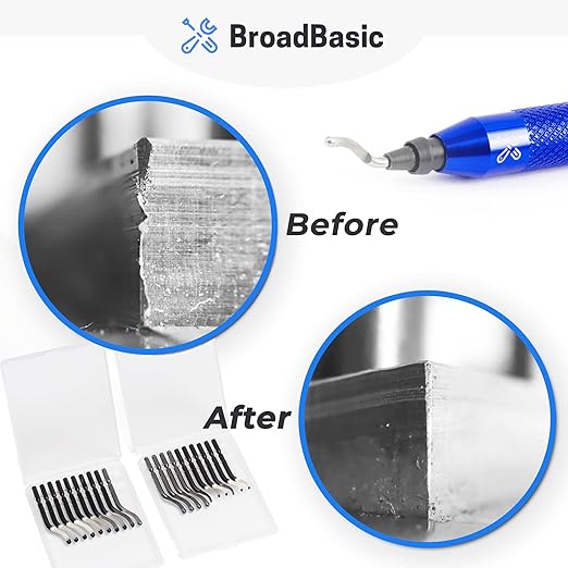 Deburring Tool Kit with 20 High-Speed-Steel Blades | Edge Burr Remove for Metal, PVC Plumbing Pipe, 3D Printing, Plastic, Copper, Resin Art