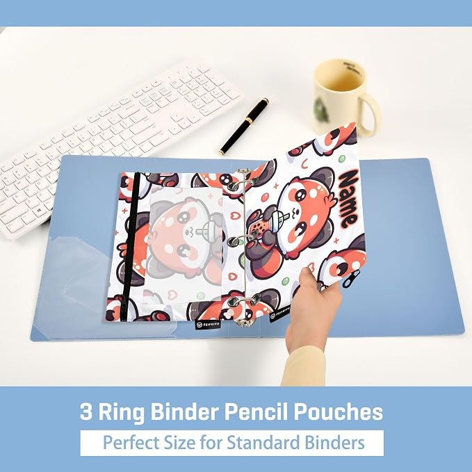 Custom Cute Red Panda Bubbles Pencil Pouch - Image 4