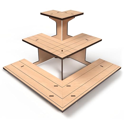 DS THE DISPLAY STORE Corner Natural Wooden Tiered Display Stand by DSTheDisplayStore