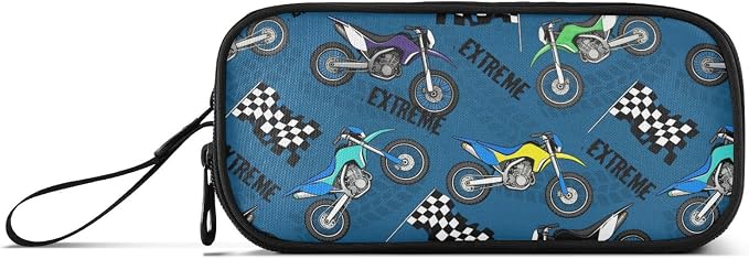 Colorful Motorcycle Pencil Case Box Boys Girls Large Pencil Pouch - Image 6