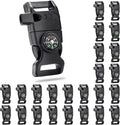 5/8 Inch Compass Flint Scraper Fire Starter Whistle Buckle Paracord Bracelet Outdoor Camping Emergency Survival Travel Kits