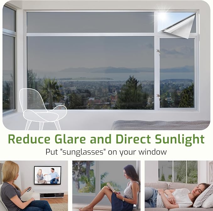 LUTE One Way Window Privacy Film, Window Tint, 35.4" x 157.4" | Sun Blocking UV - Image 5
