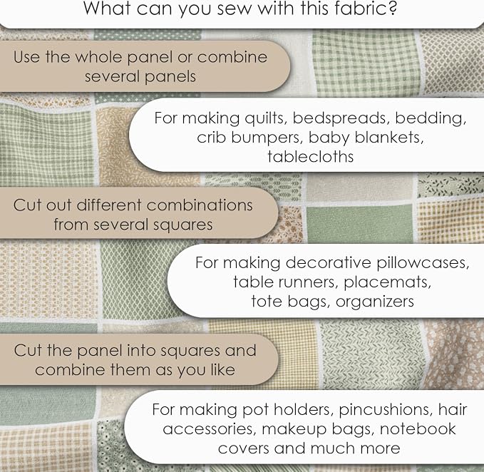 Cotton Satin Patchwork Fabric Panel – 35 Designs, 20×20 cm Squares, Single - Image 6